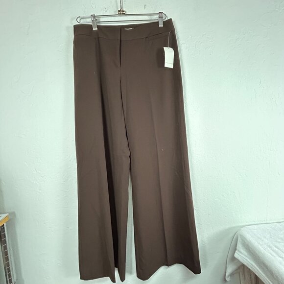 Cabi Womens Brown Wide Leg Lauren Trouser Pants Size 8 Regular Stretch #661 New - Picture 1 of 12